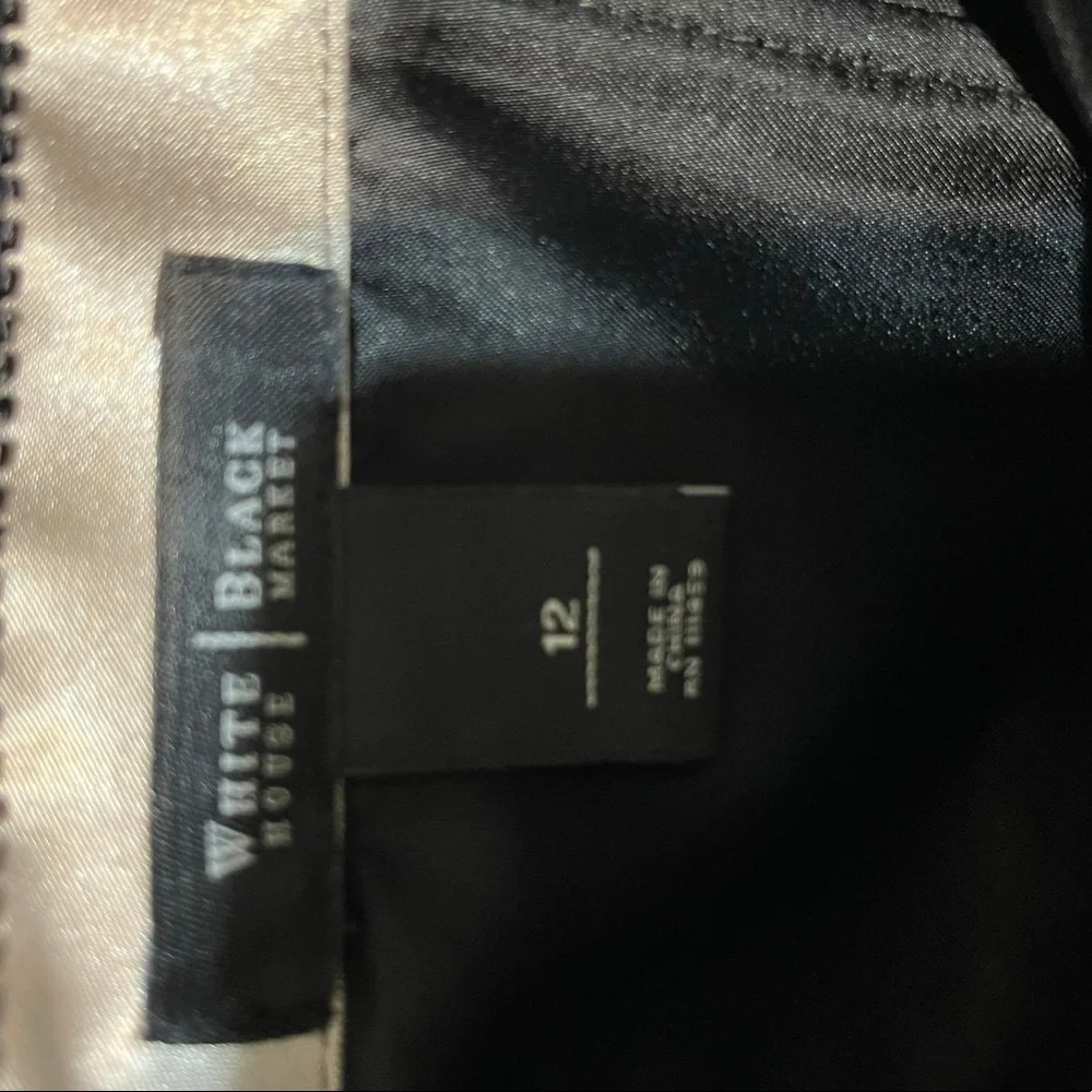 White House Black Market Strapless Black and Cream Dress - Picture 3 of 3